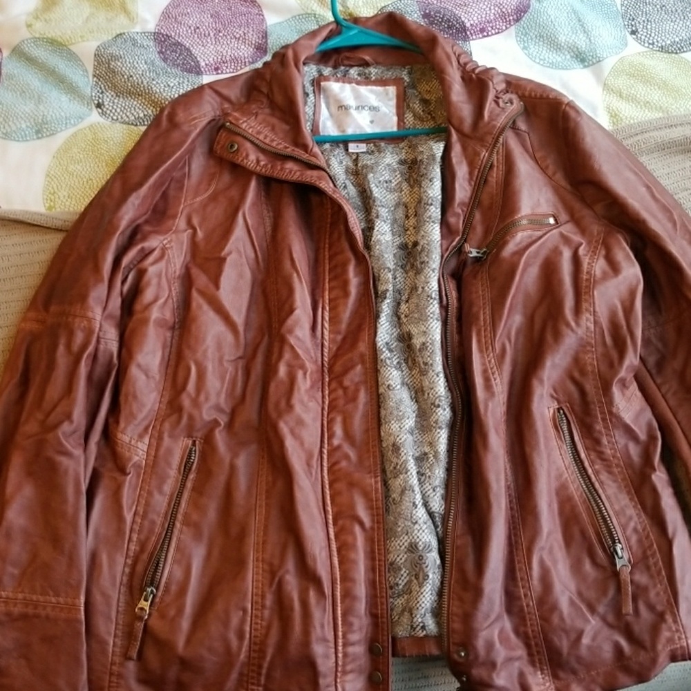 Red-Brown Leather Jacket